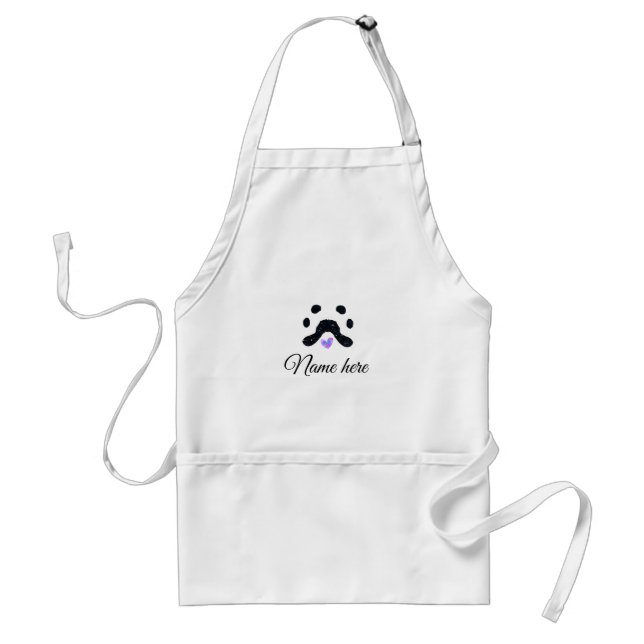 Tablier Chien patte noir animal ajouter nom texte animal p (Devant)