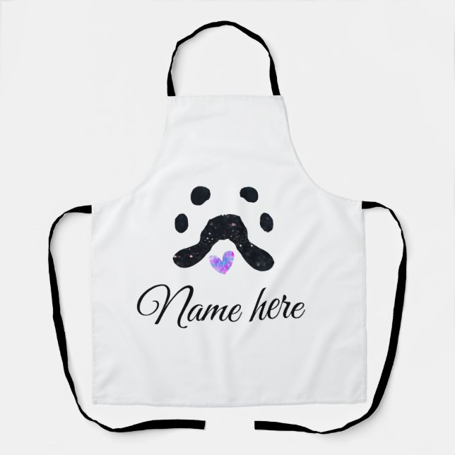 Tablier Chien patte noir animal ajouter nom texte animal p (Recto)
