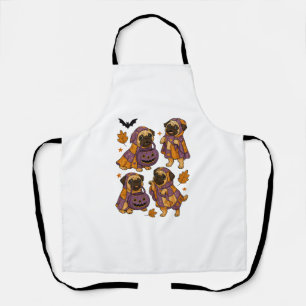 Tablier Chien Pug Fantôme Halloween Effrayant