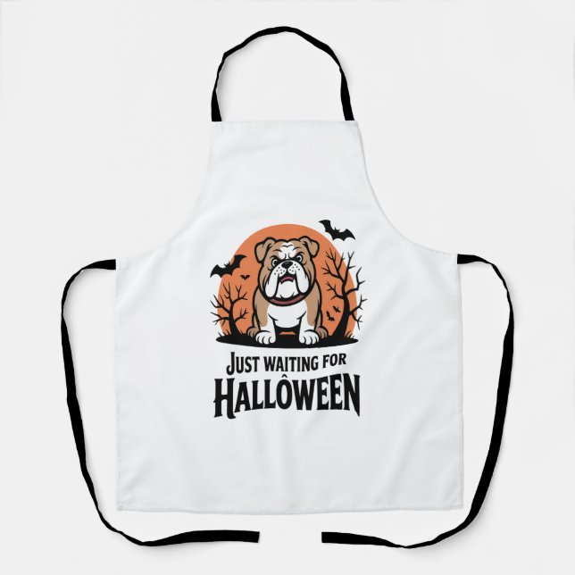 Tablier Chien qui attend juste Halloween (Recto)