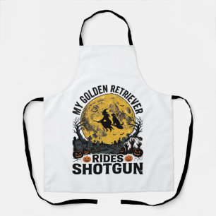 Tablier Chien Retriever Doré Roule en Fusil de Chasse Art 