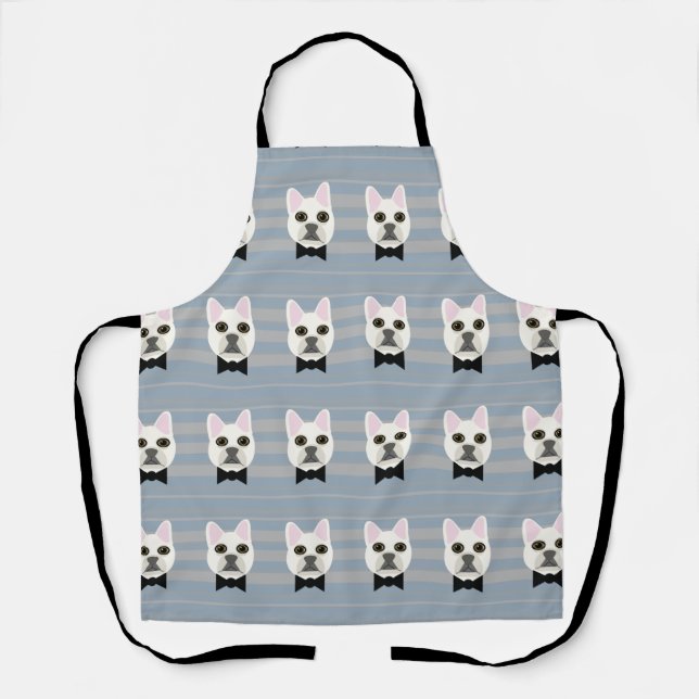 Tablier Chien-taureau français blanc, Grandes (Recto)