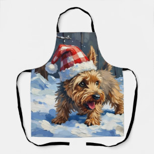 Tablier Chien Terrier Cairn Enjoué Creusant pour Noël T