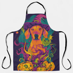 Tablier Chien Vizsla effrayant Halloween Sorcière et Citro