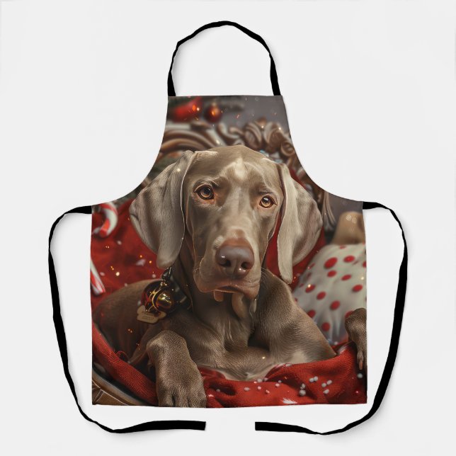 Tablier Chien Weimaraner Noël Festif (Recto)