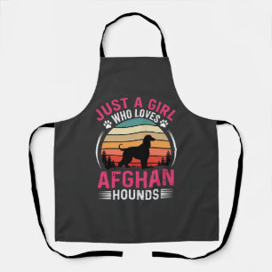 Tablier Chiens Afghans Coucher de Soleil Rétro Amateur de
