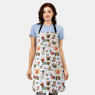 Tablier Chiens de fête dans le Motif de Sweaters de vacanc