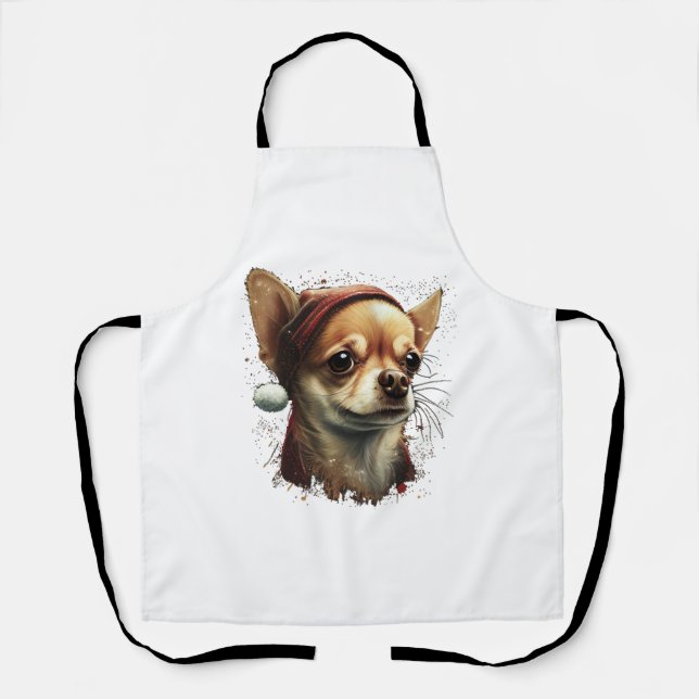 Tablier Chihuahua Joyeux Noël X-Mas Tree Cute (Recto)