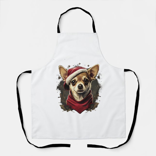 Tablier Chihuahua Joyeux Noël X-Mas Tree Cute (Recto)