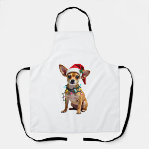Tablier Chihuahua Noël Santa Pull de Noël Amoureux des Chi