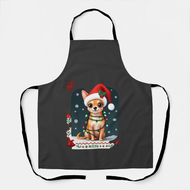 Tablier Chihuahua Noël Santa Pull Ugly Chien Amoureux X (Recto)