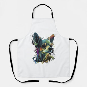 Tablier Chihuahua  Peinture Abstraite  Couleur  Chien Mign