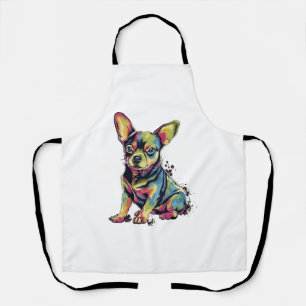 Tablier Chihuahua Peinture Abstraite Couleur Chien Mign