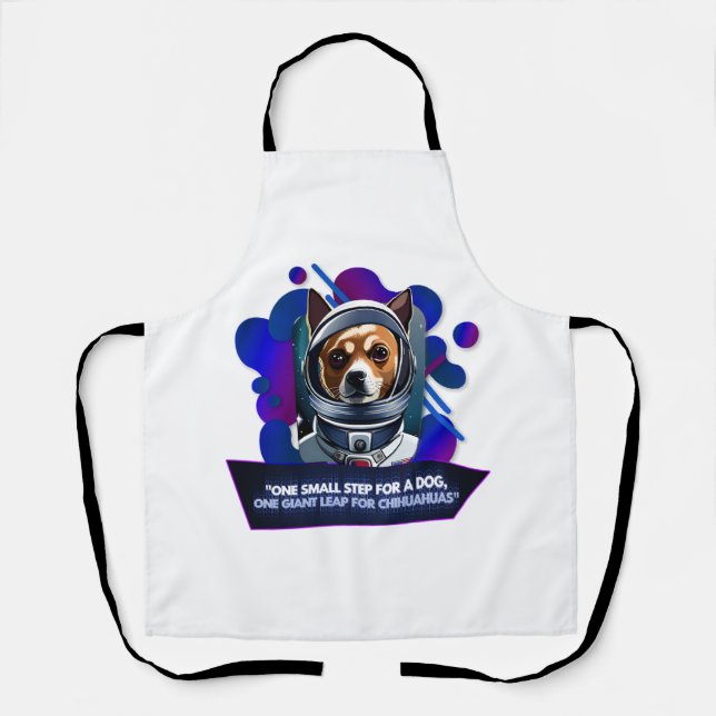 Tablier Chihuahua "Un petit pas pour un chien3 (Recto)