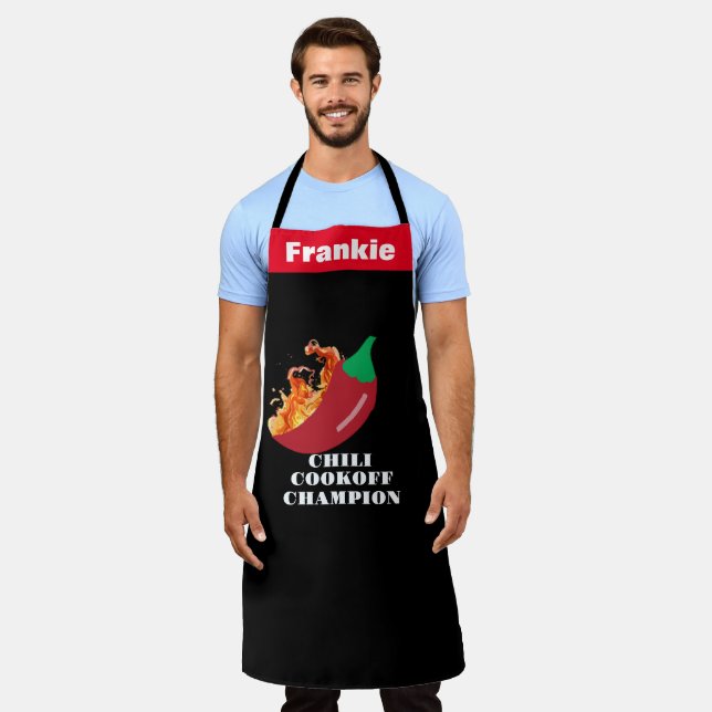 Tablier Chili Cookoff Champion Apron - Flamme sur mesure c (Porté)