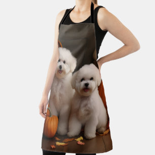 Tablier Chiot Bichon Frise Délice d'Automne Citrouille