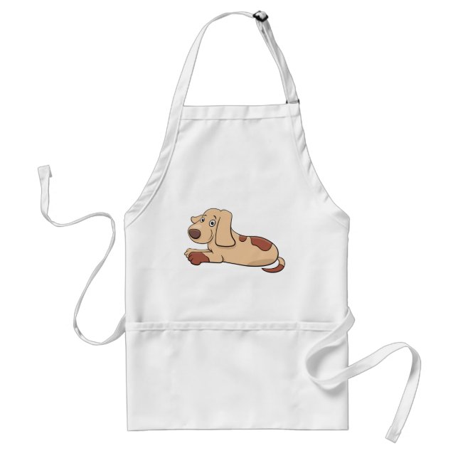 Tablier Chiot chien tacheté brun et bronzé mignon (Devant)