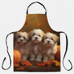 Tablier Chiot Havanais Délice d'Automne Citrouille