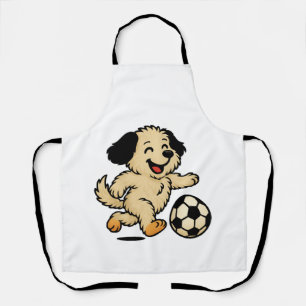 Tablier Chiot jouant au football