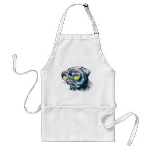 Tablier Chiot tropical d'aquarelle