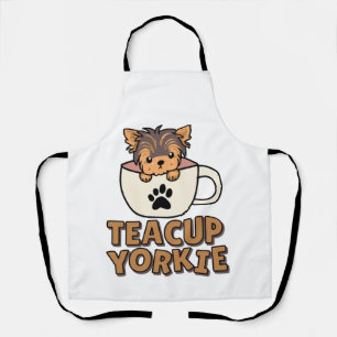 Tablier chiot Yorkie en tasse à thé