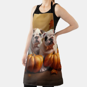 Tablier Chiots Bouledogue Délice d'Automne Citrouille