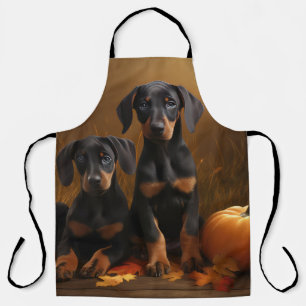 Tablier Chiots Doberman Automne Délice Citrouille