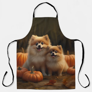 Tablier Chiots Pomeranian Délice d'Automne Citrouille