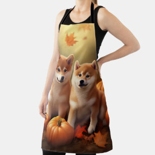 Tablier Chiots Shiba Inu Délice d'Automne Citrouille