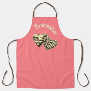 Tablier Chocolat bonbon coeur corail rose mignon amour