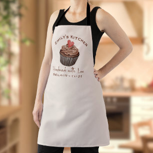 Tablier Chocolat Cupcake Bakery Baking Aquarelle Élégante