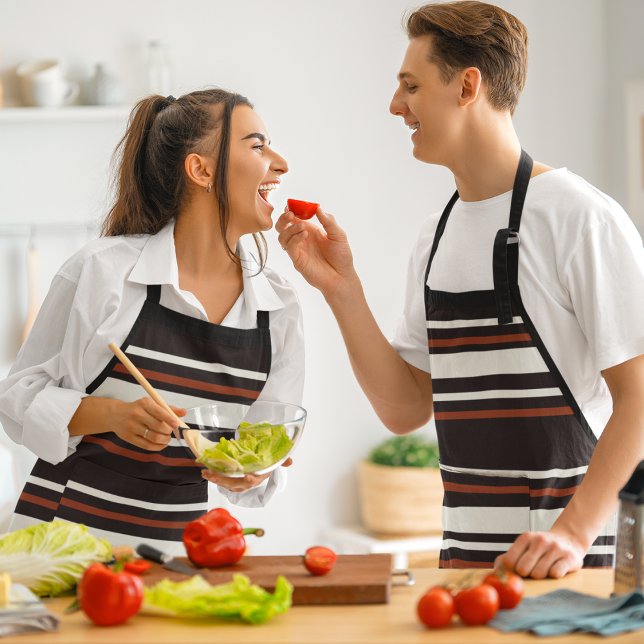 Tablier Chocolat foncé rayures Brown (apron)