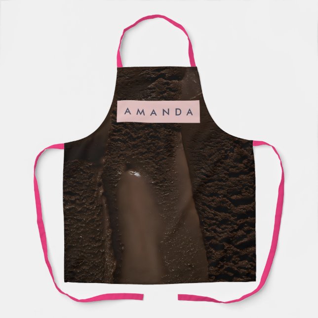 Tablier Chocolat Noir Décadent Personnalisé (Recto)