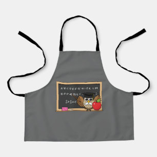 Tablier Chouette de maître mignonne avec un dessin à la po