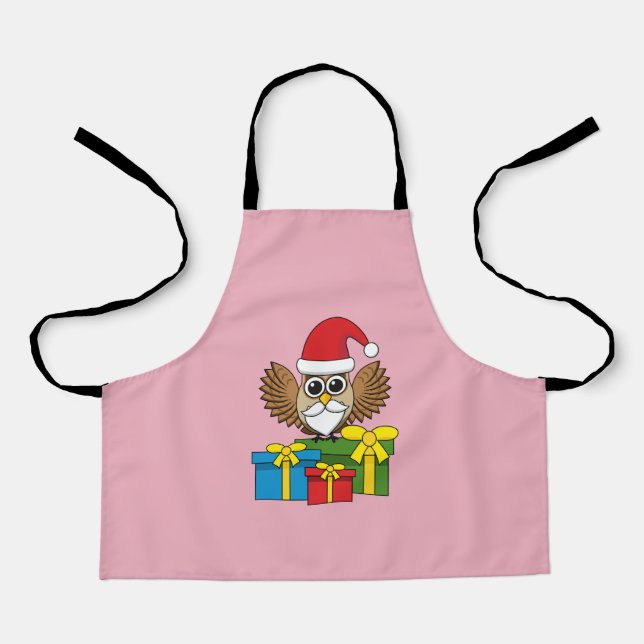Tablier Chouette du Père Noël avec présents (Recto)