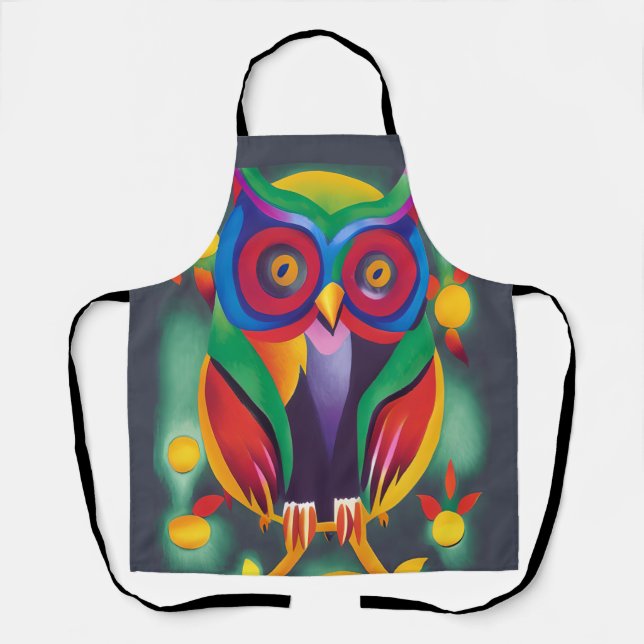 Tablier Chouette holographique couleur mignonne (Recto)