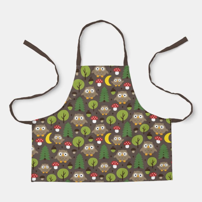 Tablier Chouettes Dans L'Apron De La Forêt (Recto)
