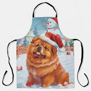 Tablier Chow Chow Winter Wonderland Noël Joie