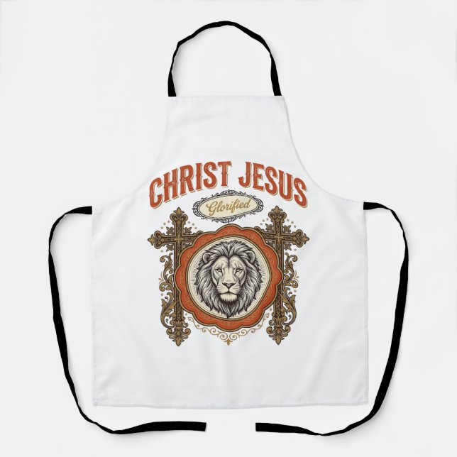 Tablier Christ Jésus Lion Vintage Foi (Recto)
