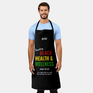 Tablier Christian NOIR SANTÉ BIEN-ÊTRE Monogramme Apron