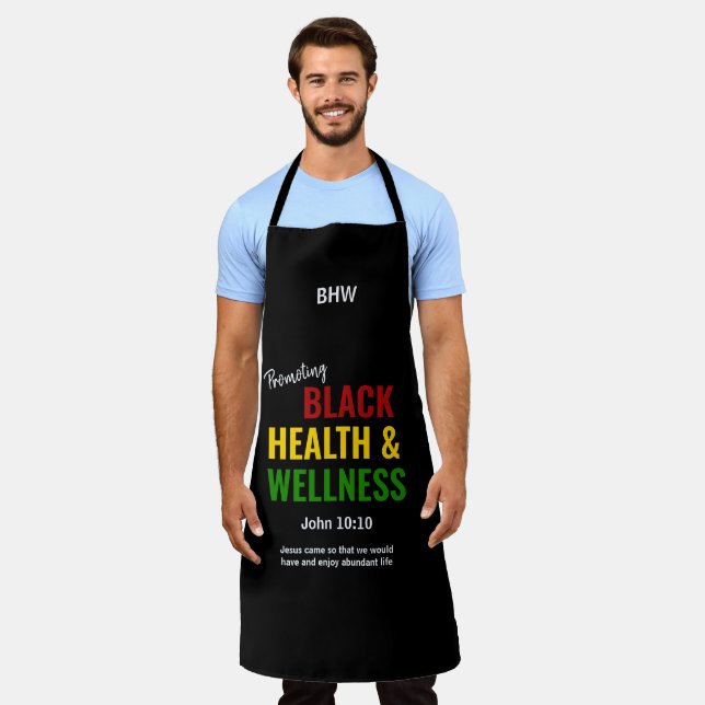 Tablier Christian NOIR SANTÉ BIEN-ÊTRE Monogramme Apron (Porté)