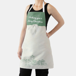 Tablier Christmas Apron - "Whisking You a Joyeux Noël"