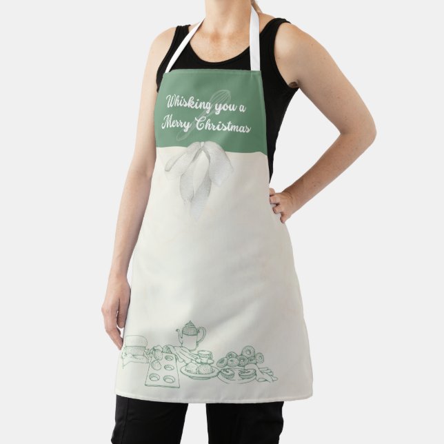 Tablier Christmas Apron - "Whisking You a Joyeux Noël" (Insitu)