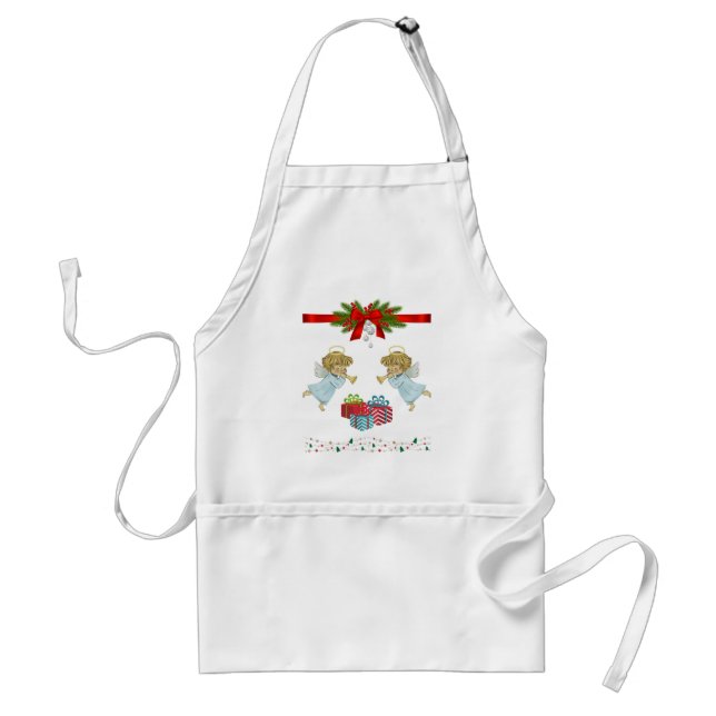 Tablier Christmas design with angels (Devant)