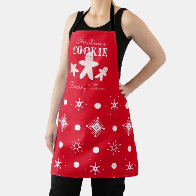 Tablier Christmas Ginglerie Cookie Pink Baking Team Rouge (Insitu)