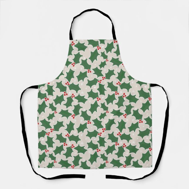 Tablier Christmas Holly Apron (Recto)
