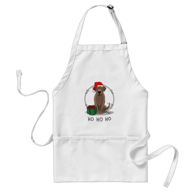 Tablier Christmas Santa Chocolate Labrador Retriever Funny (Devant)