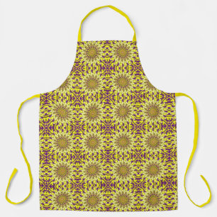 Tablier Chrysanthème jaune Floral Purple Motif