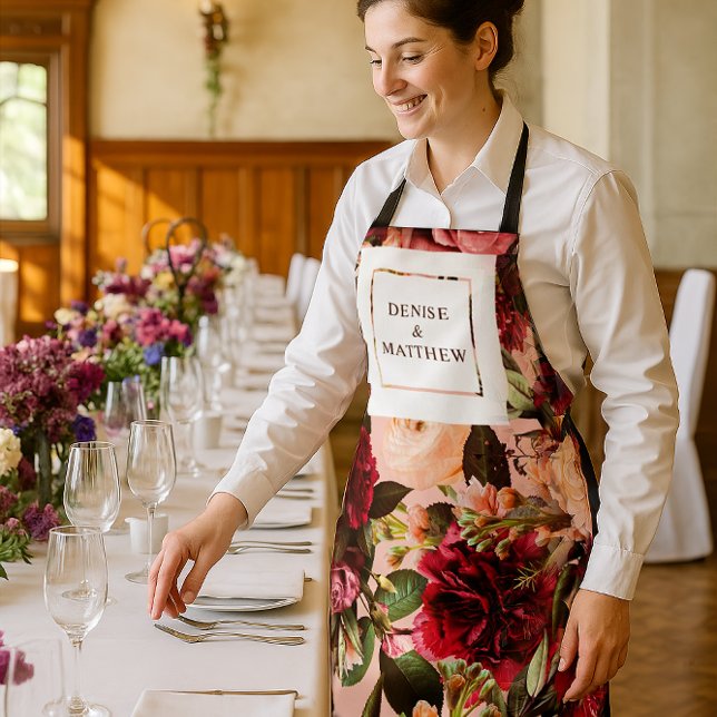 Tablier Chrysanthème romantique sur rose filandreux (Créateur téléchargé)