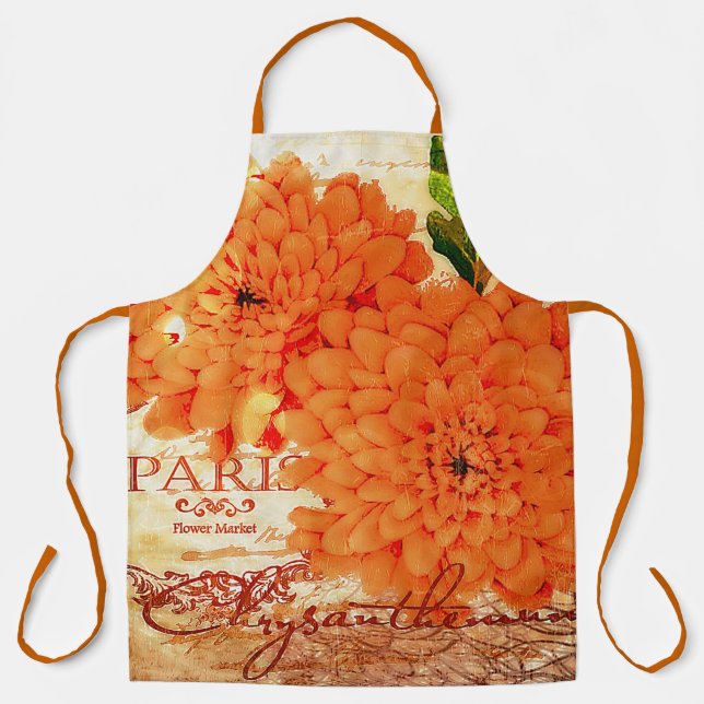 Tablier Chrysanthèmes d'automne vintage (Recto)